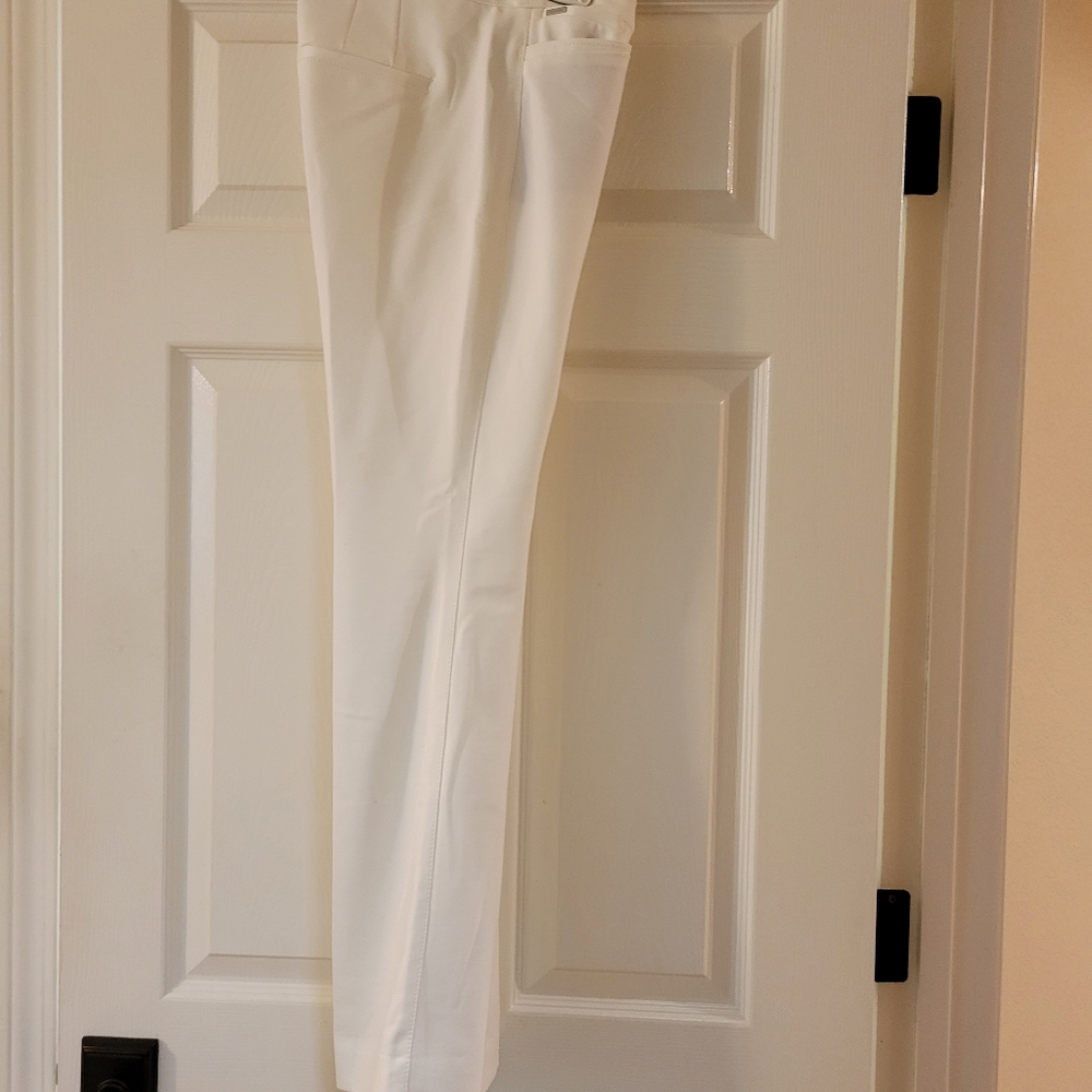 White boot cut  Polyester pants